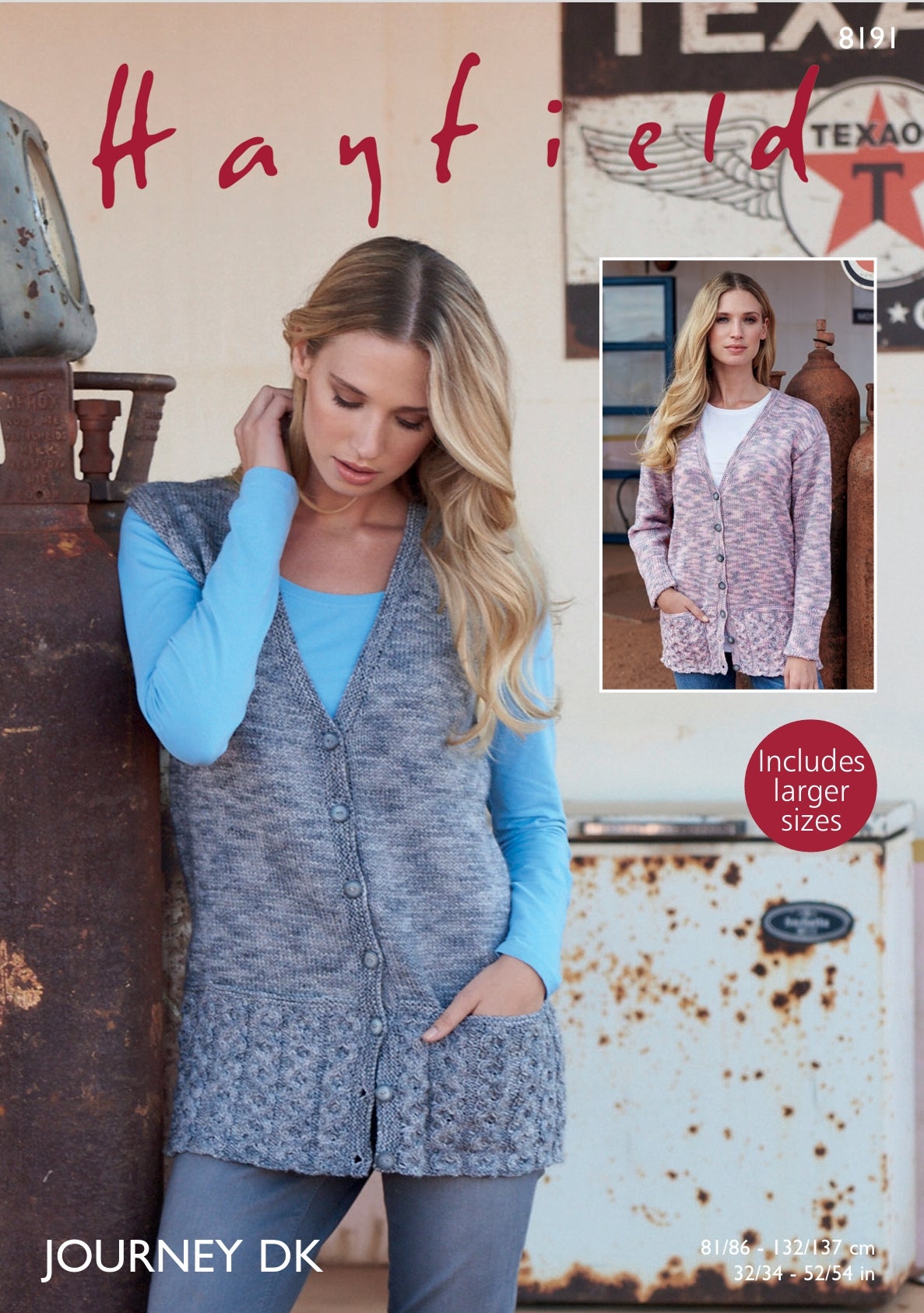 Hayfield Cardigan & Waistcoat Knitting Pattern in DK 8191P PDF DOWNLOAD