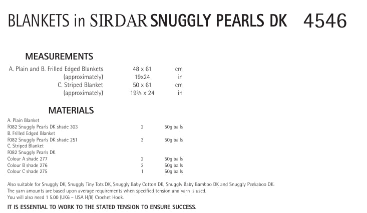 Sirdar Blankets Crochet Pattern in Snuggly Pearls DK 4546P PDF DOWNLOAD