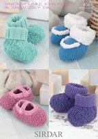 Sirdar Shoes and Bootees Knitting Pattern in Snuggly DK and Snowflake Chunky 4561P PDF DOWNLOAD
