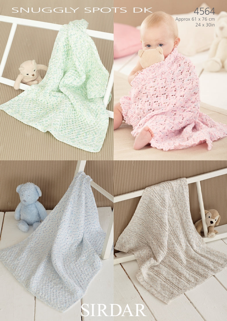 Sirdar Blankets Knitting Pattern in Snuggly Spots DK 4564P PDF DOWNLOAD