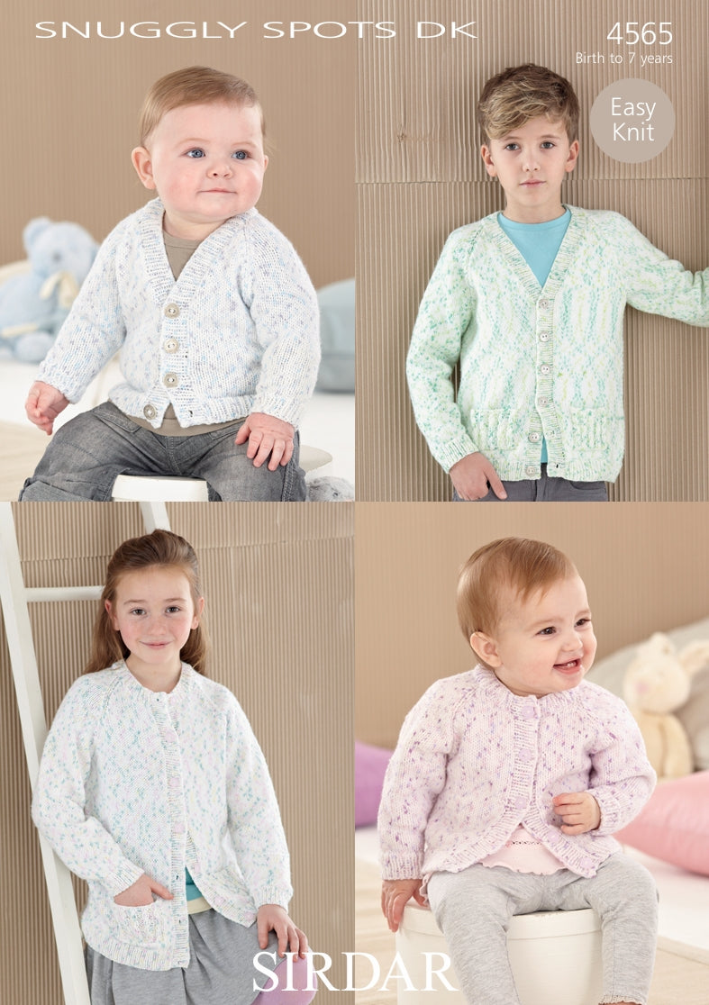 Sirdar Cardigans Knitting Pattern in Snuggly Spots DK 4565P PDF DOWNLOAD