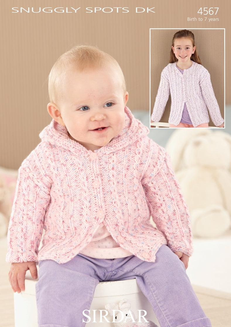 Sirdar Cardigans Knitting Pattern in Snuggly Spots DK 4567P PDF DOWNLOAD