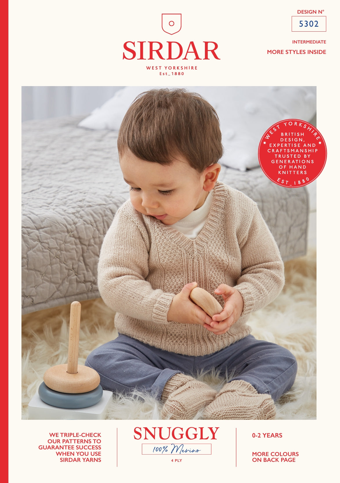 Sirdar V-Neck Sweater & Bootees Knitting Pattern in 4ply 5302P PDF DOWNLOAD