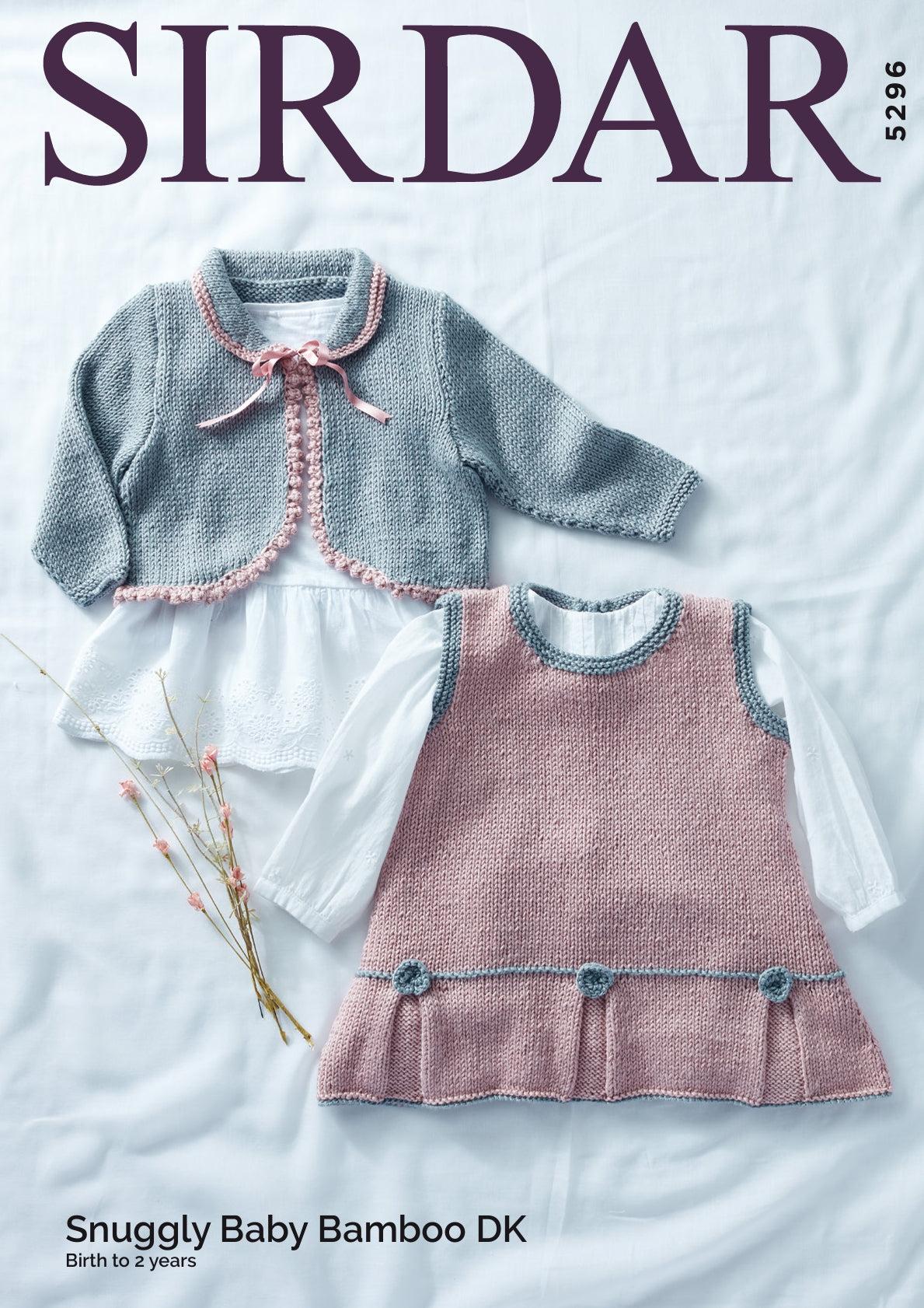 Sirdar Pinafore & Cardigan Knitting Pattern in DK 5296P PDF DOWNLOAD
