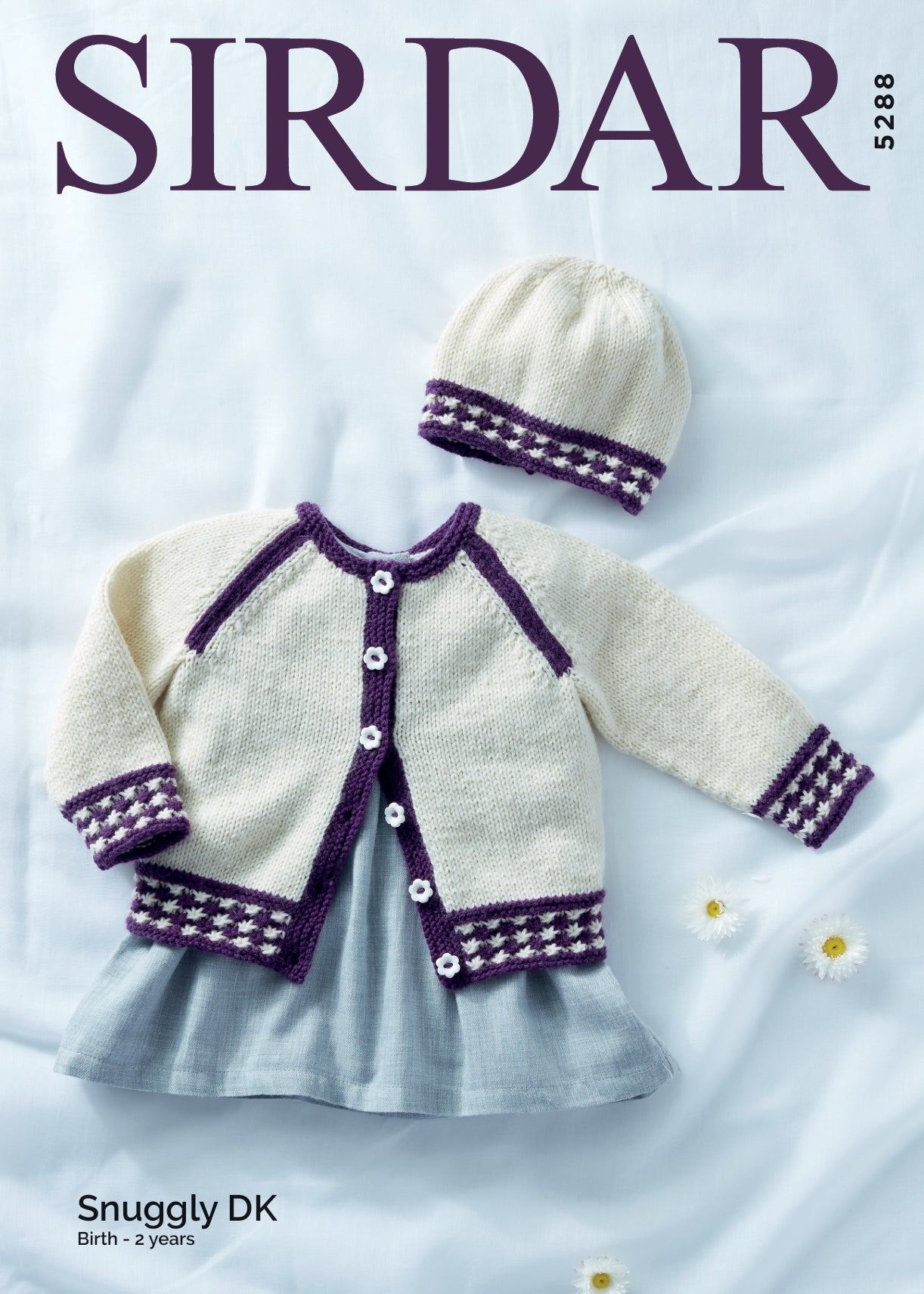 Sirdar Baby Girls Cardigan & Hat Knitting Pattern in DK 5288P PDF DOWNLOAD