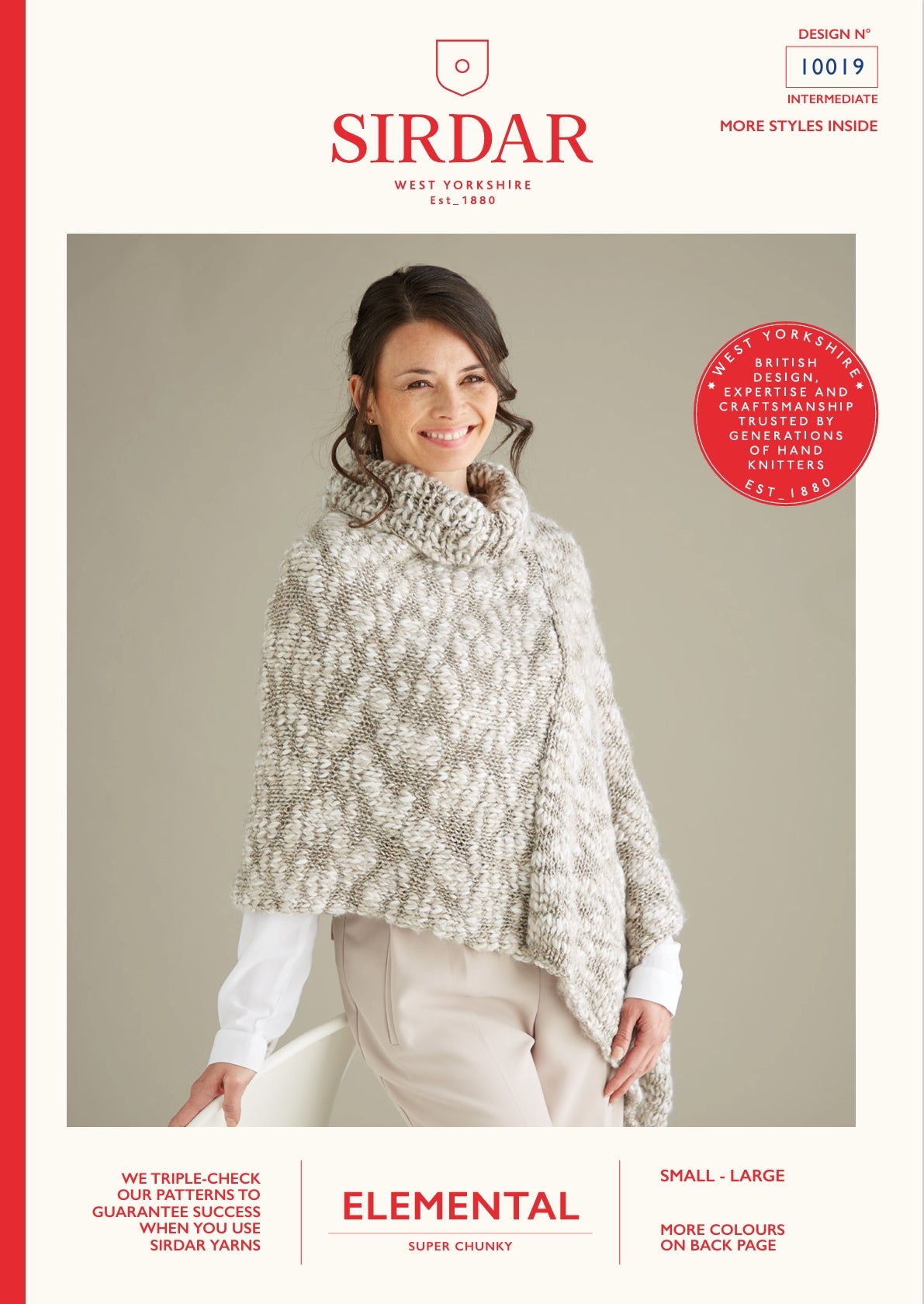 Sirdar Poncho Knitting Pattern in Super Chunky 10019P PDF DOWNLOAD