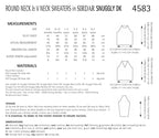 Sirdar Round Neck and V Neck Sweaters Knitting Pattern in Snuggly DK 4583P PDF DOWNLOAD