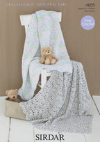 Sirdar Blankets Knitting Pattern in Snuggly Spots DK 4605P PDF DOWNLOAD