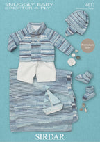 Sirdar Coat, Helmet, Bootees and Blanket Knitting Pattern in Snuggly Baby Crofter 4ply 4617P PDF DOWNLOAD