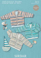 Sirdar Cardigans Knitting Pattern in Snuggly Baby Crofter 4ply 4618P PDF DOWNLOAD