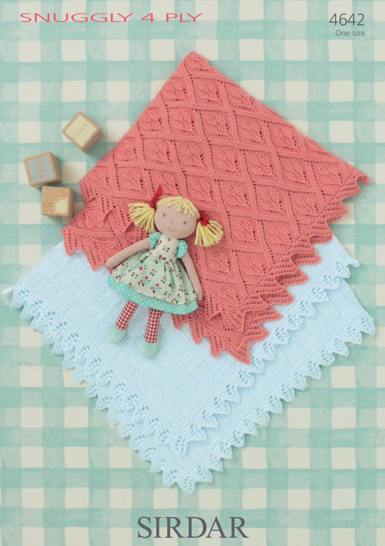 Sirdar Blankets Knitting Pattern in Snuggly 4ply 4642P PDF DOWNLOAD