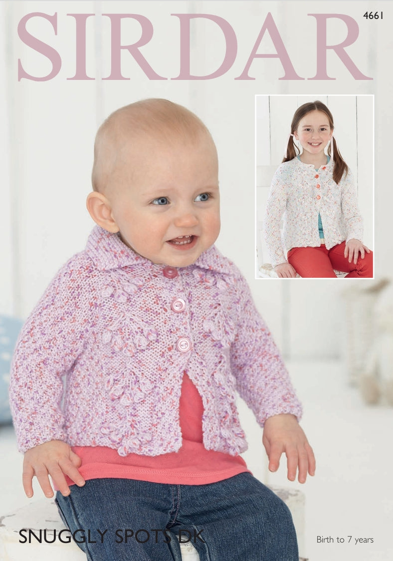Sirdar Cardigans Knitting Pattern in Snuggly Spots DK 4661P PDF DOWNLOAD