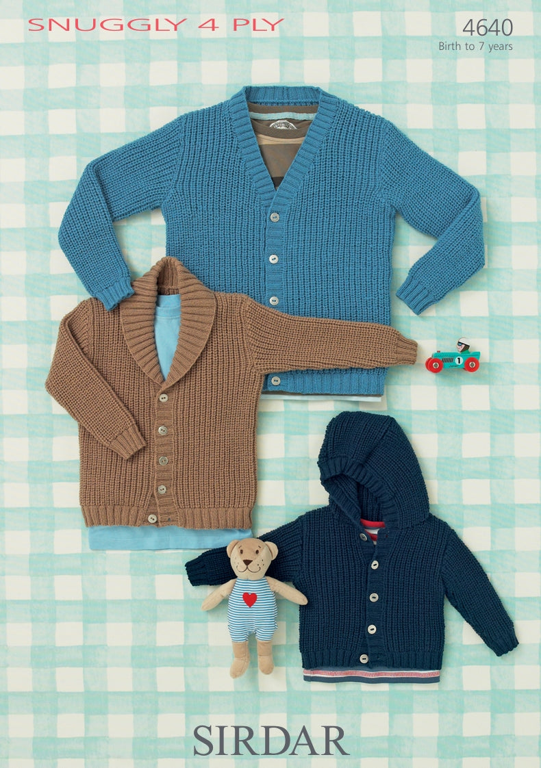 Sirdar Cardigans Knitting Pattern in Snuggly 4ply 4640P PDF DOWNLOAD