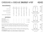 Sirdar Cardigans Knitting Pattern in Snuggly 4ply 4640P PDF DOWNLOAD