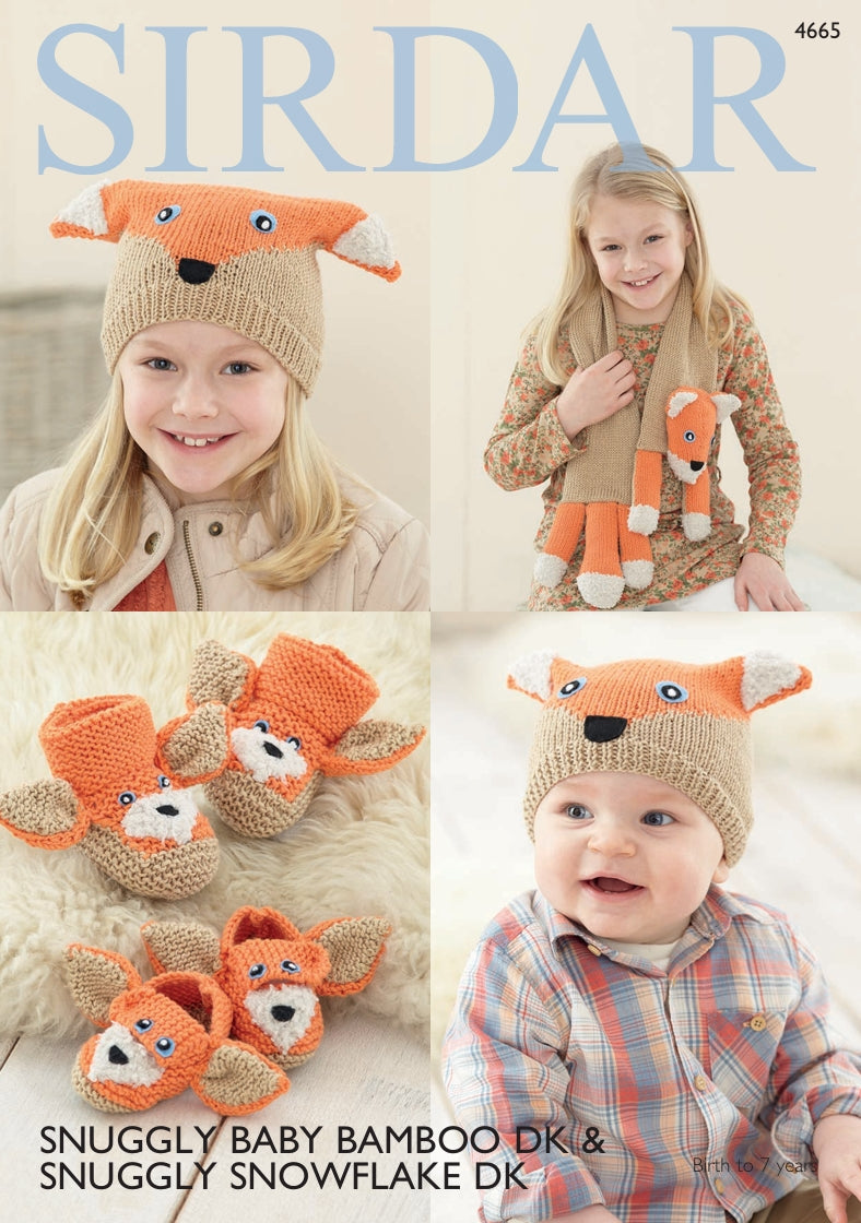 Sirdar Scarf, Hat, Bootees and Shoes Knitting Pattern in Snuggly Baby Bamboo DK and Snowflake DK 4665P PDF DOWNLOAD