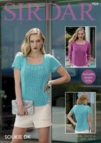 Sirdar Ladys Tops Knitting Pattern in Sirdar Soukie DK 7929P PDF DOWNLOAD