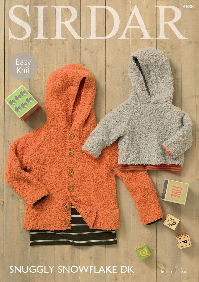 Sirdar Sweater and Cardigan Knitting Pattern in Snowflake DK 4688P PDF DOWNLOAD