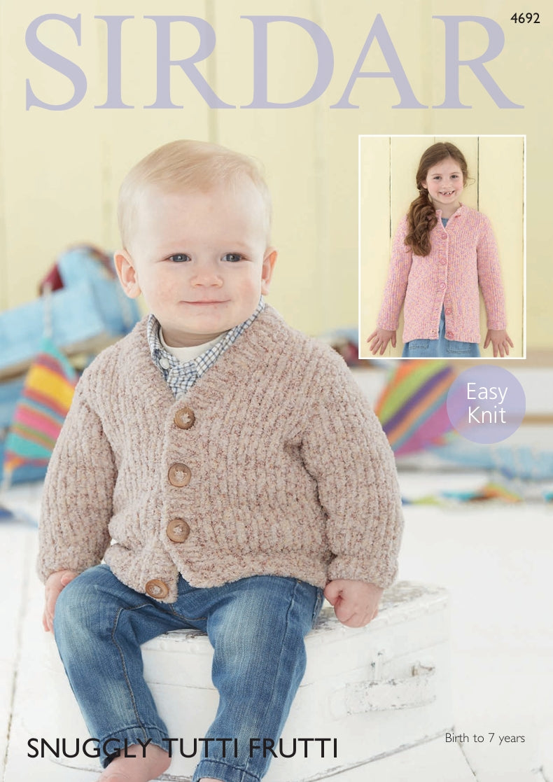 Sirdar Cardigans Knitting Pattern in Snuggly Tutti Frutti 4692P PDF DOWNLOAD