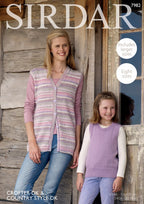 Sirdar Tank Top and Waistcoat Knitting Pattern in Crofter DK and Country Style DK 7982P PDF DOWNLOAD