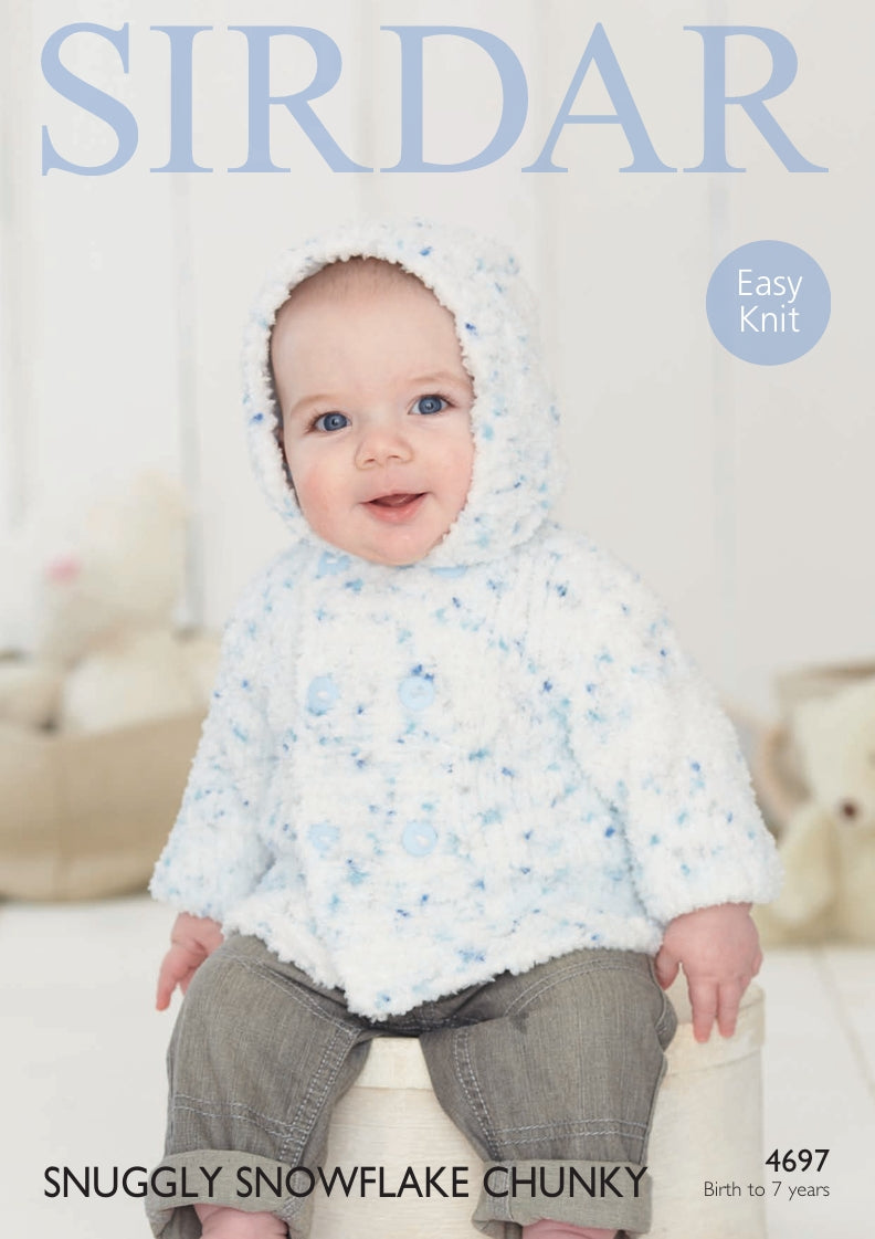 Sirdar Boys Jacket Knitting Pattern in Snuggly Snowflake Chunky 4697P PDF DOWNLOAD
