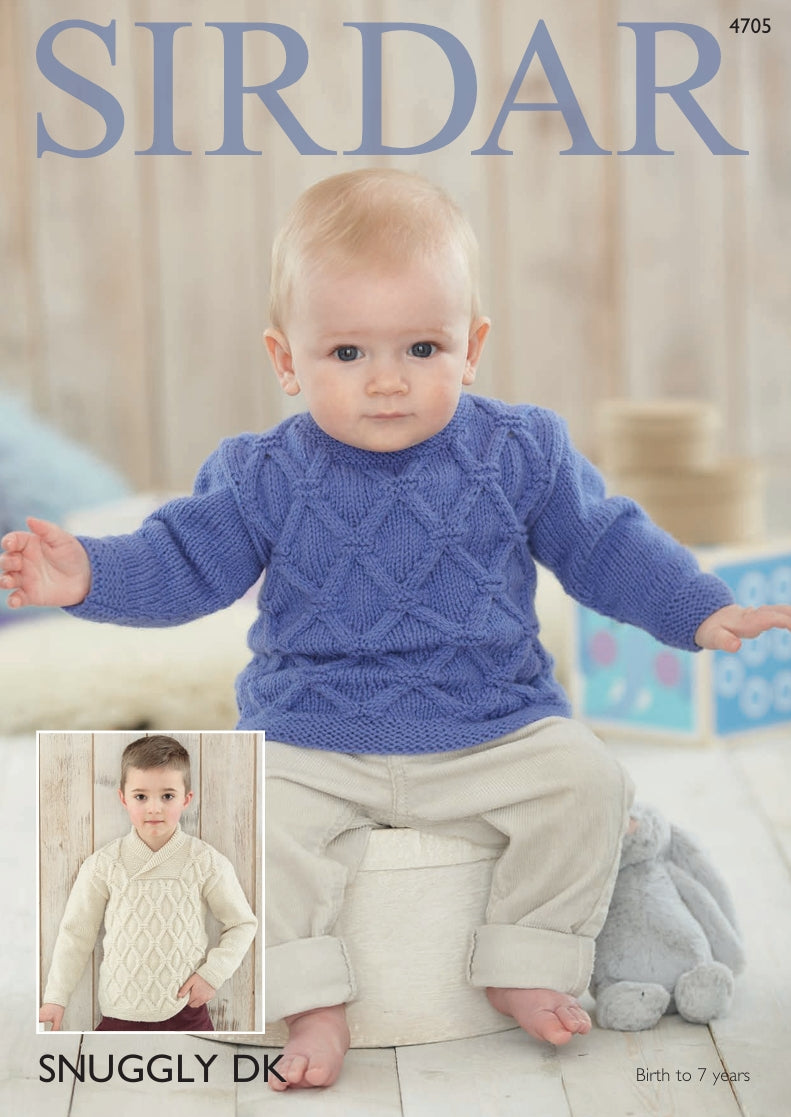 Sirdar Boys Sweaters Knitting Pattern in Snuggly DK 4705P PDF DOWNLOAD