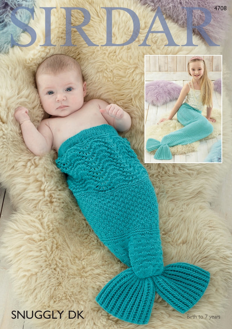 Sirdar Mermaid Tail Snugglers Knitting Pattern in Snuggly DK 4708P PDF DOWNLOAD