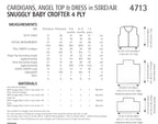 Sirdar Cardigans, Angel Top and Dress Knitting Pattern in Snuggly Baby Crofter 4ply 4713P PDF DOWNLOAD