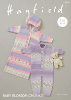 Hayfield Girls All in One and Sleeping Bag Knitting Pattern in Hayfield Baby Blossom Chunky 4714P PDF DOWNLOAD