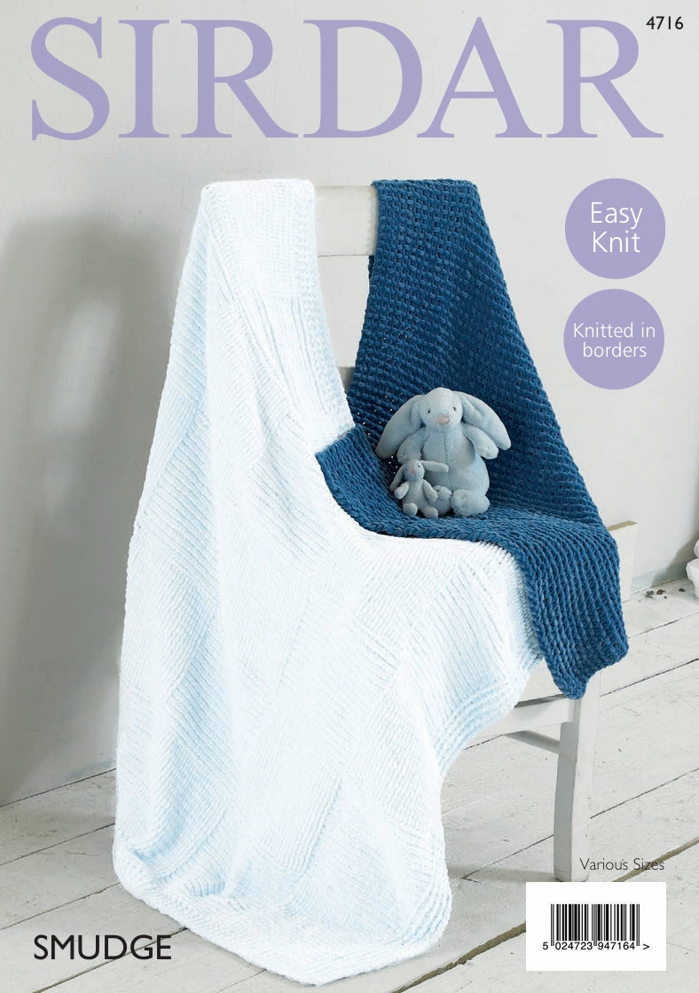 Sirdar Blankets Knitting Pattern in Sirdar Smudge 4716P PDF DOWNLOAD