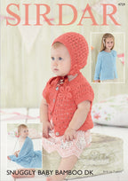 Sirdar Cardigans, Bonnet and Blanket Knitting Pattern in Sirdar Snuggly Baby Bamboo DK 4729P PDF DOWNLOAD