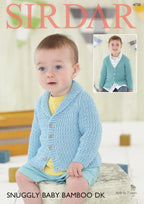 Sirdar Boys Shawl Collar and V Neck Cardigans Knitting Pattern in Sirdar Snuggly Baby Bamboo DK 4730P PDF DOWNLOAD