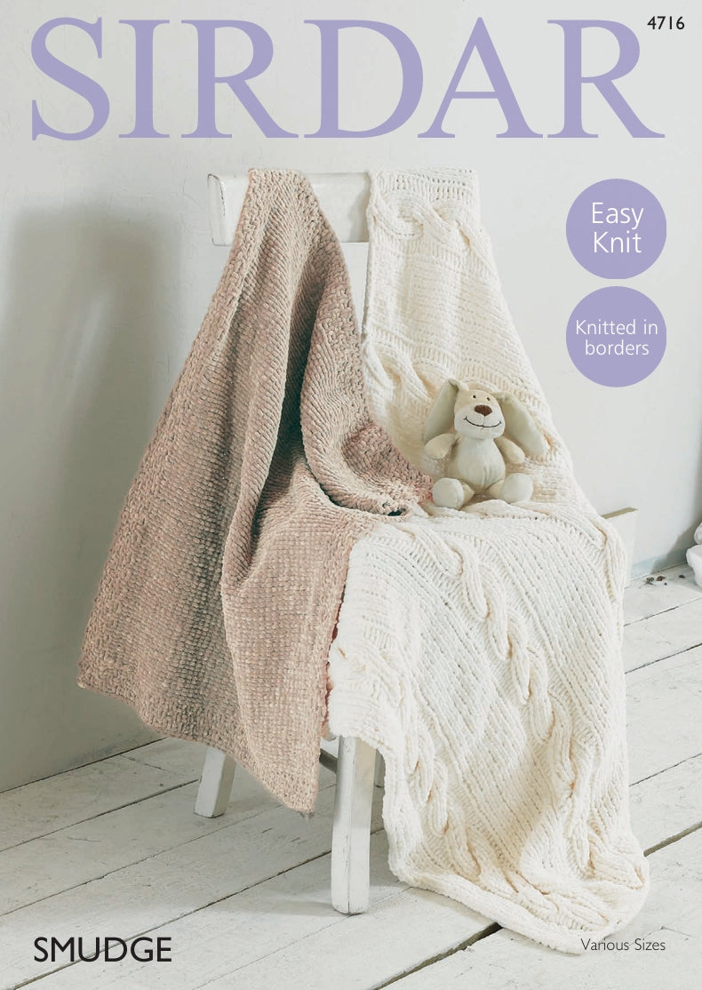 Sirdar Blankets Knitting Pattern in Sirdar Smudge 4716P PDF DOWNLOAD