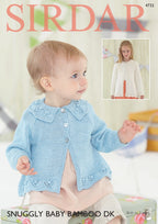 Sirdar Cardigans Knitting Pattern in Sirdar Snuggly Baby Bamboo DK 4732P PDF DOWNLOAD