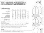 Sirdar V Neck and Round Neck Cardigans Knitting Pattern in Sirdar Snuggly Baby Bamboo DK 4733P PDF DOWNLOAD