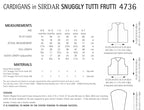Sirdar Cardigans Knitting Pattern in Sirdar Snuggly Tutti Frutti 4736P PDF DOWNLOAD