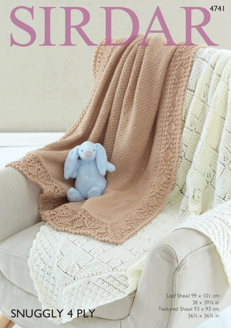 Sirdar Shawls Knitting Pattern in Sirdar Snuggly 4ply 4741P PDF DOWNLOAD