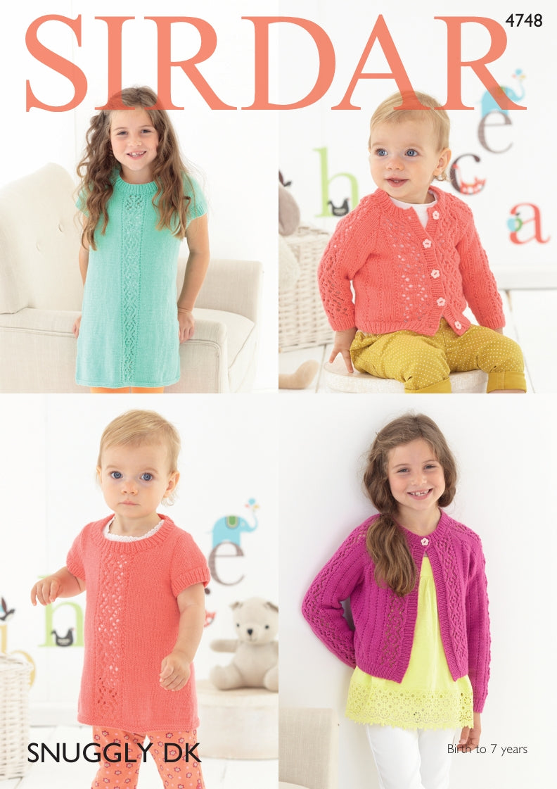 Sirdar Dress and Cardigans Knitting Pattern in Sirdar Snuggly DK 4748P PDF DOWNLOAD