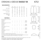 Sirdar Cardigans Knitting Pattern in Sirdar Snuggly DK 4751P PDF DOWNLOAD