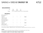 Sirdar Sandals Crochet Pattern in Sirdar Snuggly DK 4752P PDF DOWNLOAD