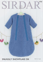 Sirdar Baby Boys Sleeping Bag Knitting Pattern in Sirdar Snuggly Snowflake DK 4760P PDF DOWNLOAD