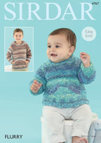 Sirdar Baby and Boys Sweaters Knitting Pattern in Sirdar Flurry 4767P PDF DOWNLOAD