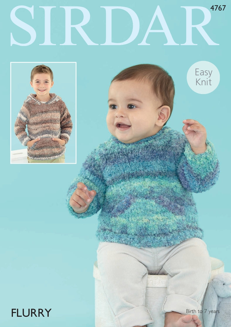 Sirdar Baby and Boys Sweaters Knitting Pattern in Sirdar Flurry 4767P PDF DOWNLOAD