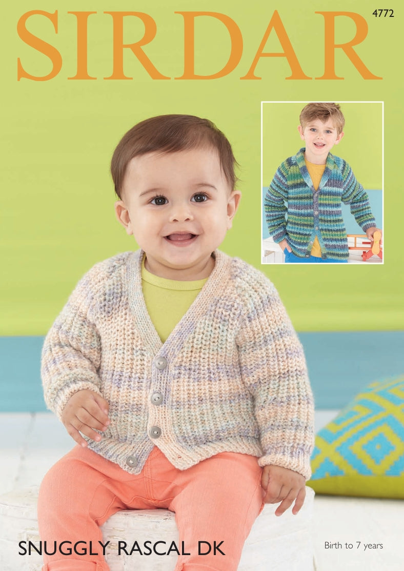 Sirdar Cardigans Knitting Pattern in Sirdar Snuggly Rascal DK 4772P PDF DOWNLOAD