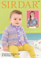 Sirdar Cardigans Knitting Pattern in Sirdar Snuggly Baby Rascal DK and Snuggly DK 4773P PDF DOWNLOAD