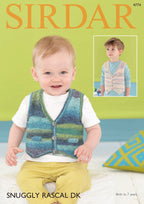 Sirdar Waistcoats Knitting Pattern in Sirdar Snuggly Rascal DK 4774P PDF DOWNLOAD