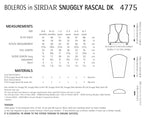 Sirdar Boleros Knitting Pattern in Sirdar Snuggly Rascal DK 4775P PDF DOWNLOAD