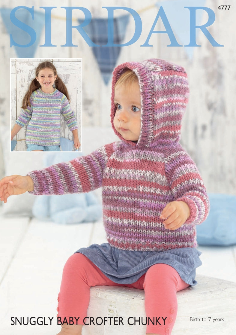Sirdar Sweaters Knitting Pattern in Sirdar Snuggly Crofter Chunky 4777P PDF DOWNLOAD