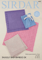 Sirdar Blankets Knitting Pattern in Snuggly Baby Bamboo DK 4787P PDF DOWNLOAD