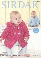 Sirdar Hooded Jacket Knitting Pattern in Snuggly Tutti Frutti 4789P PDF DOWNLOAD