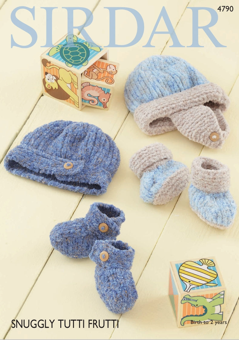 Sirdar Baby Boys Accessories Knitting Pattern in Snuggly Tutti Frutti 4790P PDF DOWNLOAD